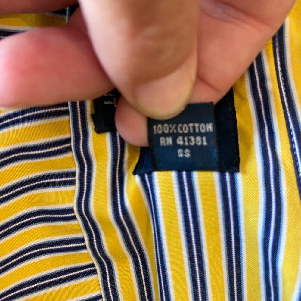 Ralph Lauren Men’s Button Up Custom Fit Shirt 17 34/35 Striped Retro‎ Style 90s - Picture 10 of 10